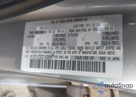 2013 Mazda Mazda2 Sport from USA, damaged, VIN JM1DE1KZ3D0169665